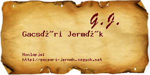 Gacsári Jermák névjegykártya